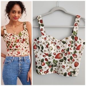 Rouje Frannie Top in Strawberry Fraises Blanc size 36 🍓